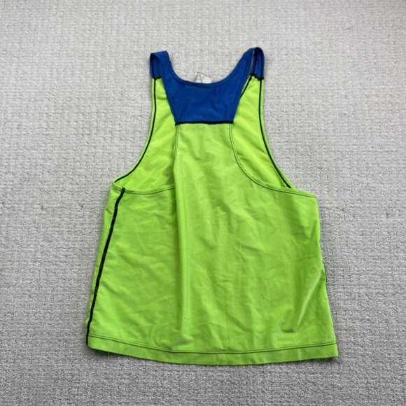 VTG Ocean Pacific OP Running Tech Tank Top Neon Green / Blue Canada Made Read - Picture 10 of 10